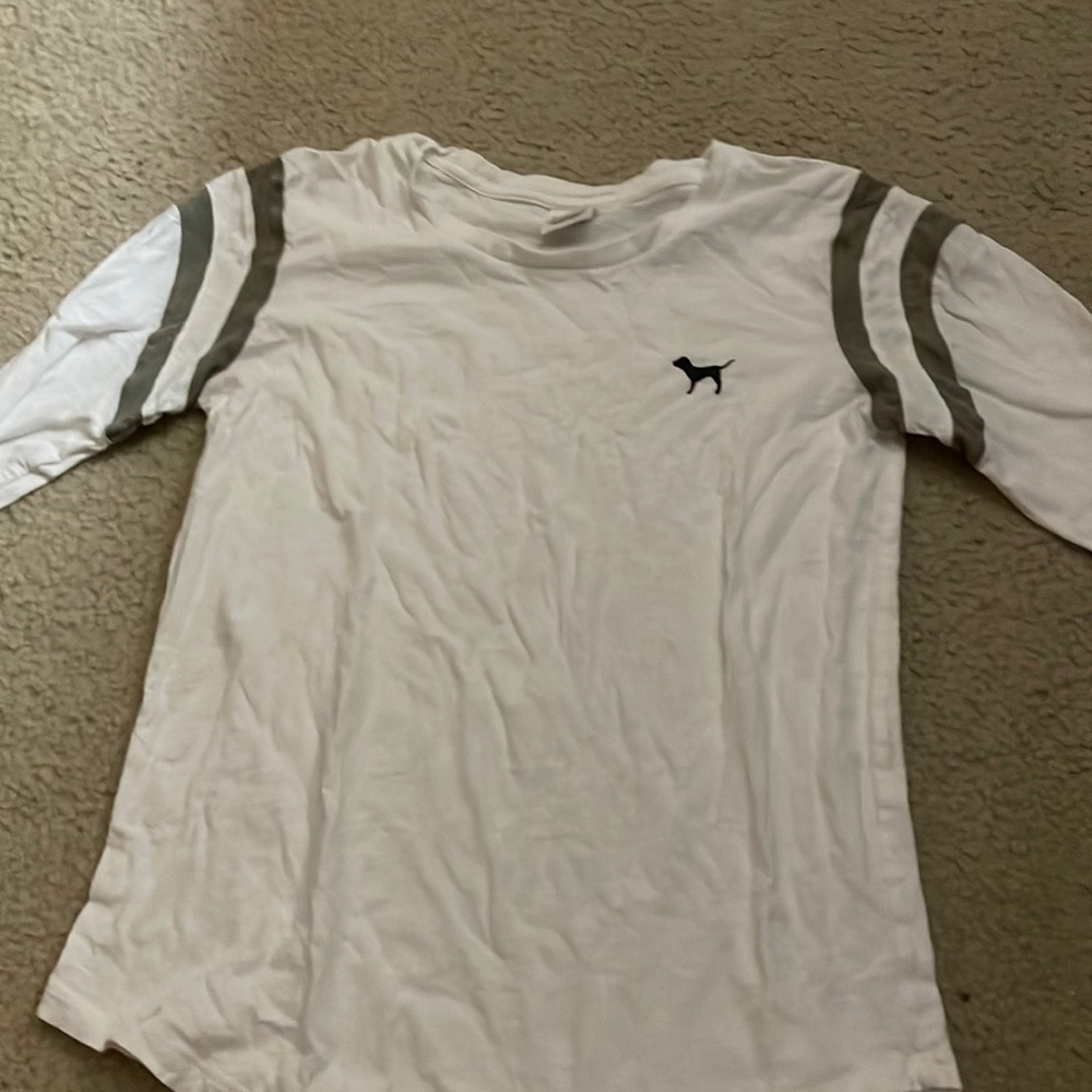 PINK white and olive green long sleeve